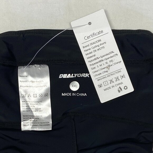 DealYork High Waist Padded Cycling Shorts Compression Black Blue Pink 2XL Bike - Picture 10 of 11